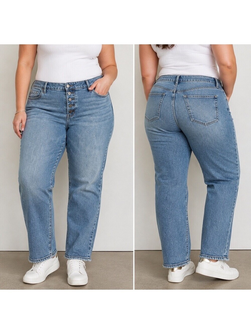 Torrid High Rise Straight Leg Button Fly Jeans Women’s Size 14R Light Wash